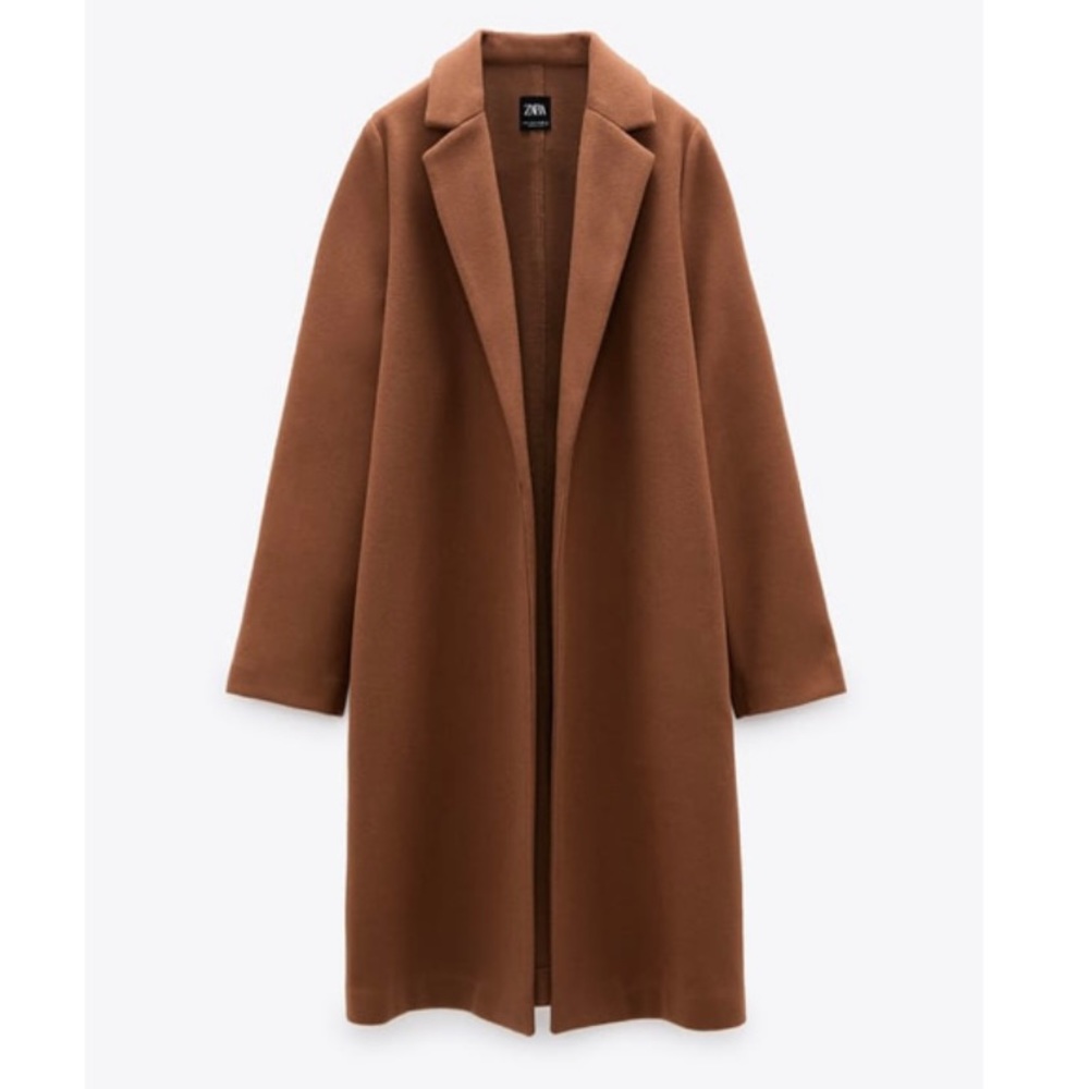 Zara Lapel Coat (Size M) (Color Camel) (New with tags)